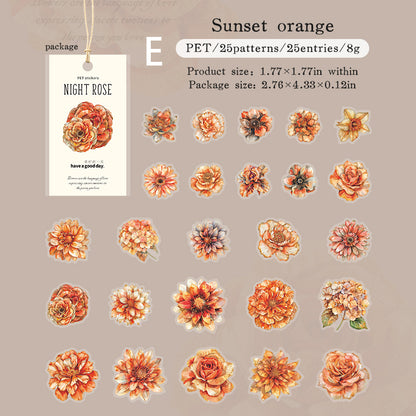 Night Rose Stickers 25pcs