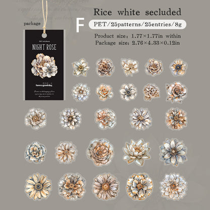 Night Rose Stickers 25pcs