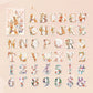 Number and Flower Stickers 80pcs