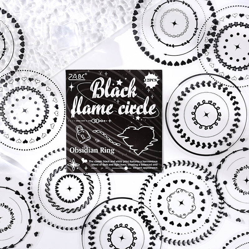 Obsidian Rings Stickers 12pcs