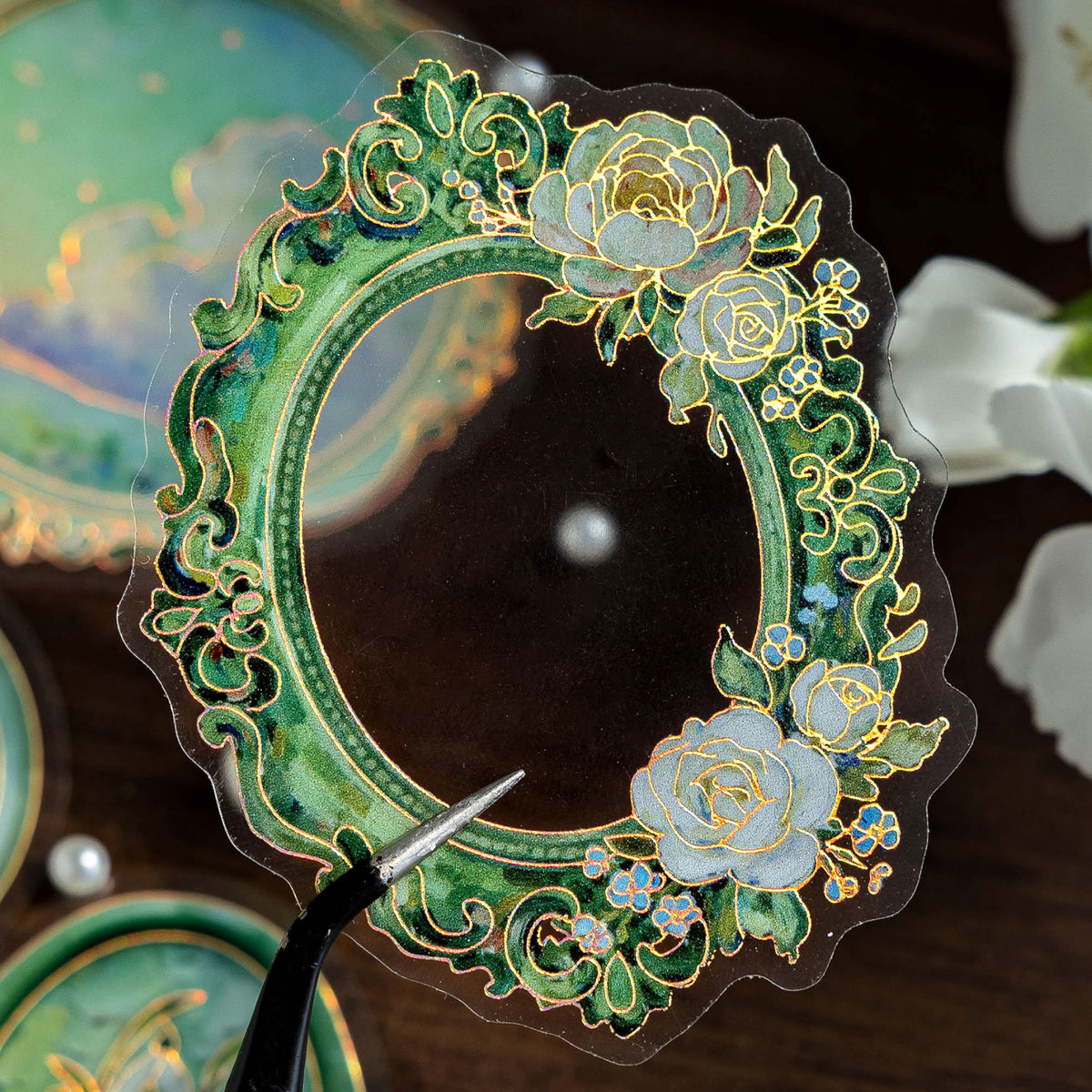 Oil painting Floral Letter Sticker 15pcs