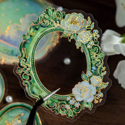 Oil painting Floral Letter Sticker 15pcs