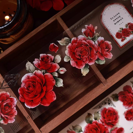 6cm*150cm Old Red Letters Tape