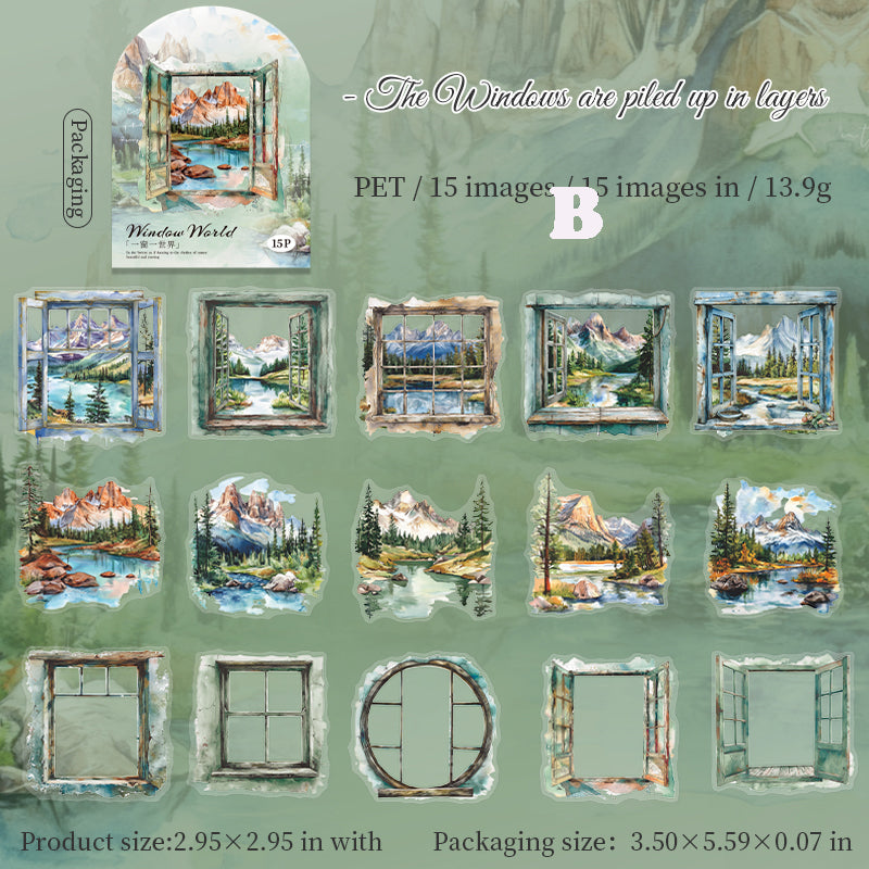 One Window One World Sticker 15pcs