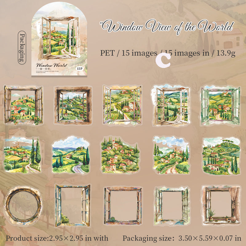 One Window One World Sticker 15pcs