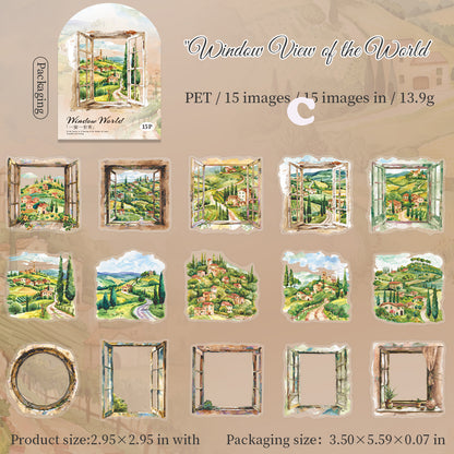 One Window One World Sticker 15pcs