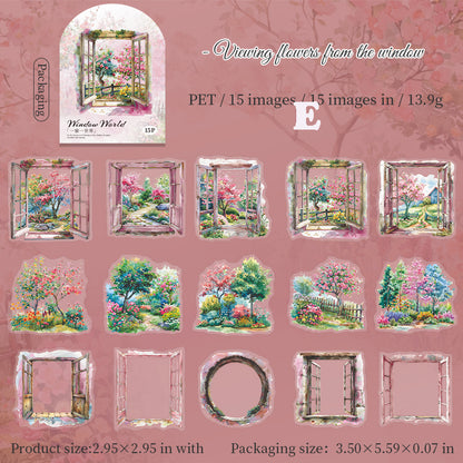 One Window One World Sticker 15pcs