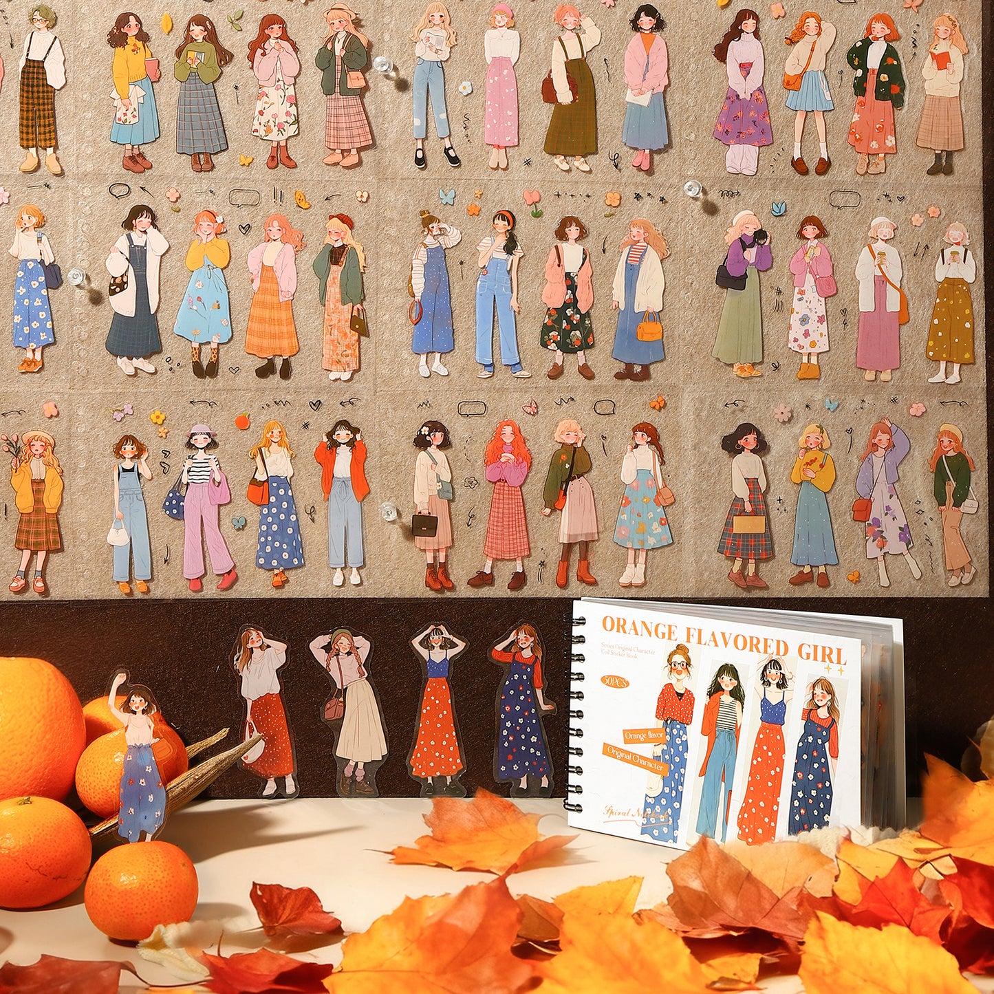Orange Flavored Girl Sticker 50pcs