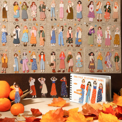 Orange Flavored Girl Sticker 50pcs