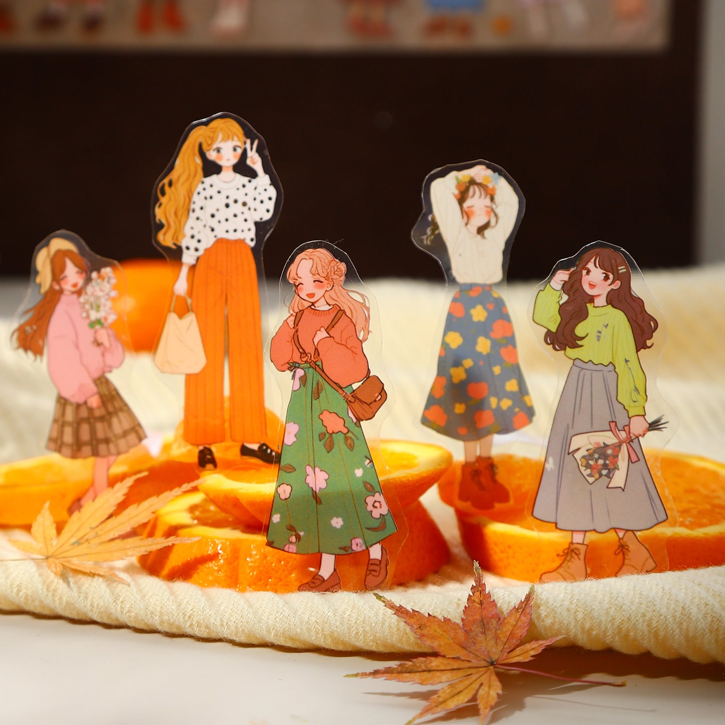 Orange Flavored Girl Sticker 50pcs