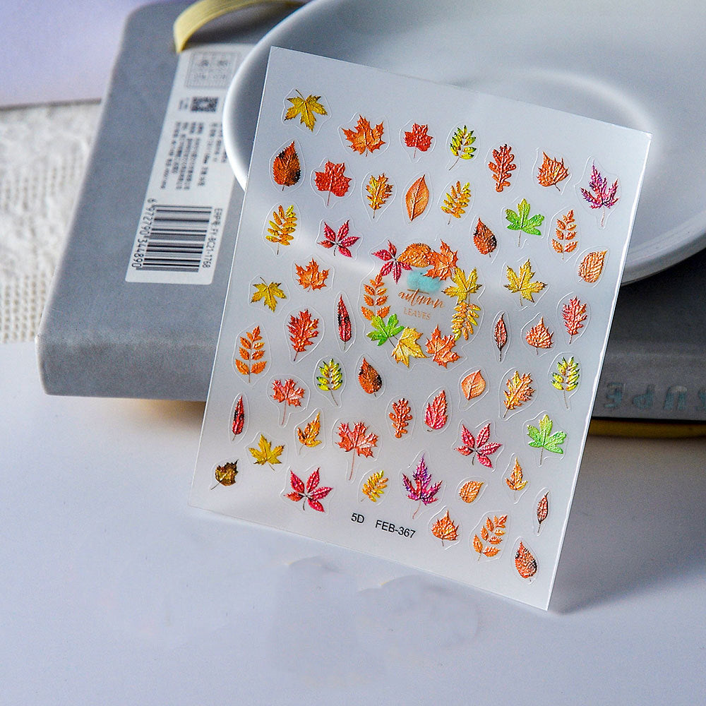 Orange Leaves Mini Stickers