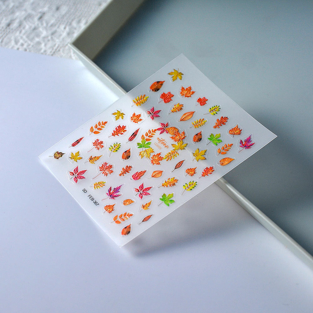 Orange Leaves Mini Stickers