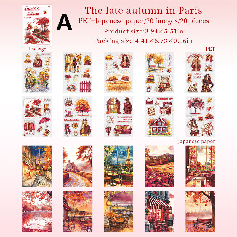 Paris's Autumn Sticker Book 20pcs
