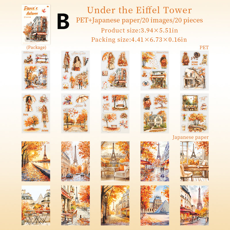 Paris's Autumn Sticker Book 20pcs