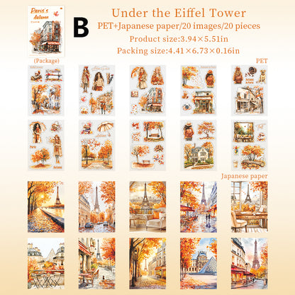 Paris's Autumn Sticker Book 20pcs