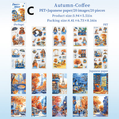 Paris's Autumn Sticker Book 20pcs