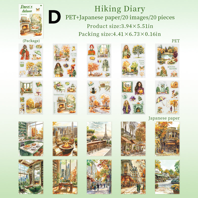 Paris's Autumn Sticker Book 20pcs