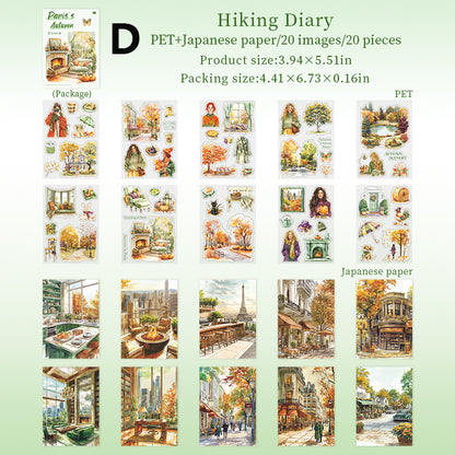 Paris's Autumn Sticker Book 20pcs
