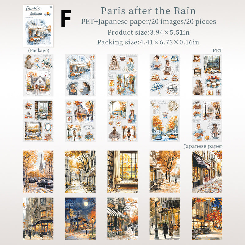 Paris's Autumn Sticker Book 20pcs