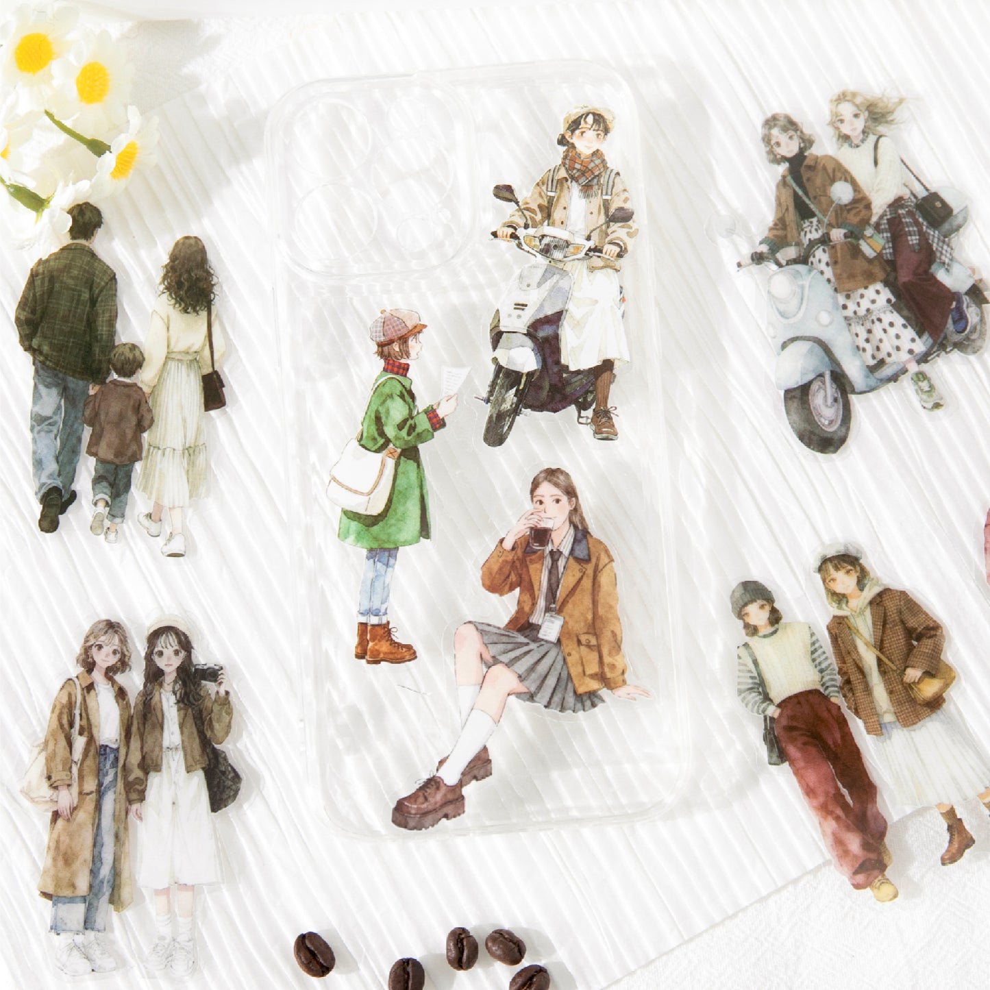 Pedestrians On The Street Corner Stickers 30pcs
