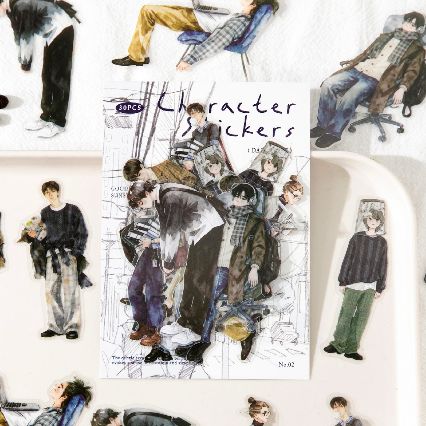 Pedestrians On The Street Corner Stickers 30pcs