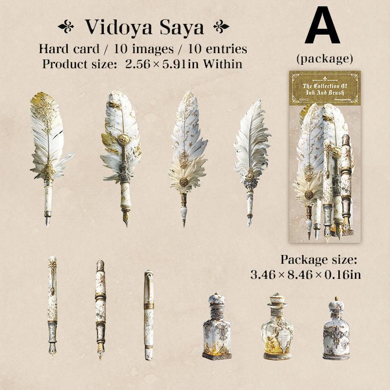 Pen And Ink Stickers 10pcs