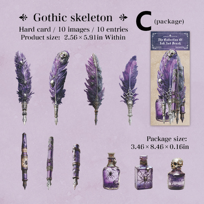 Pen And Ink Stickers 10pcs