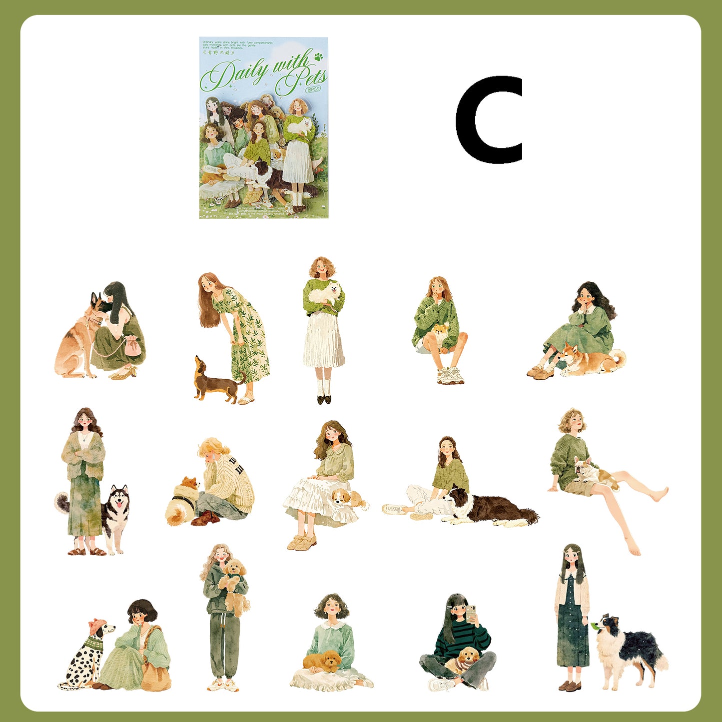 Pet Companion Daily Series Sticker 15pcs