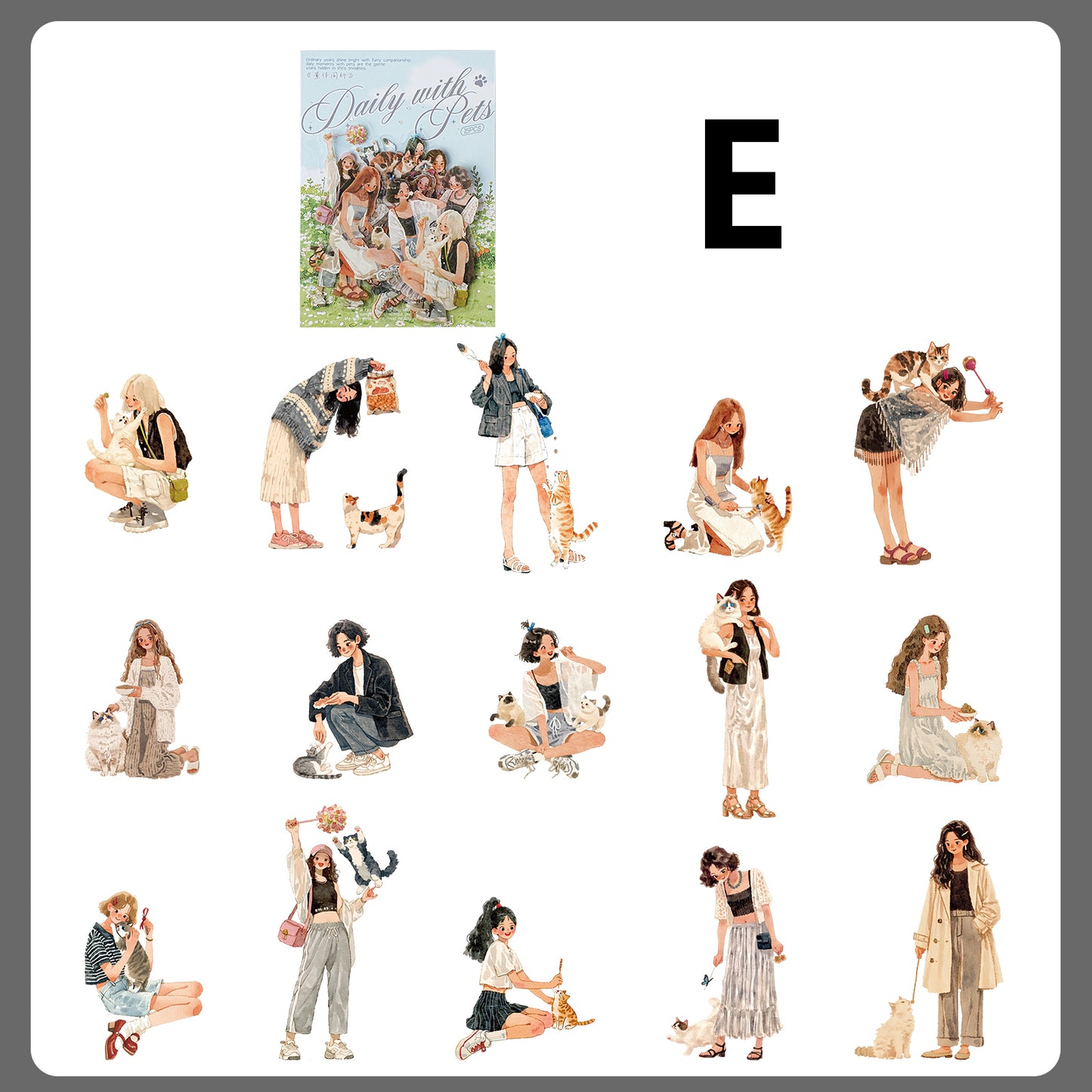 Pet Companion Daily Series Sticker 15pcs