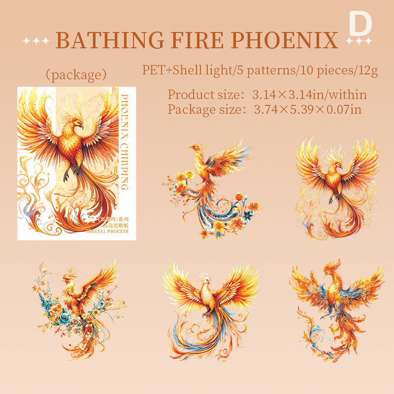 Phoenix Chirping Stickers 10pcs