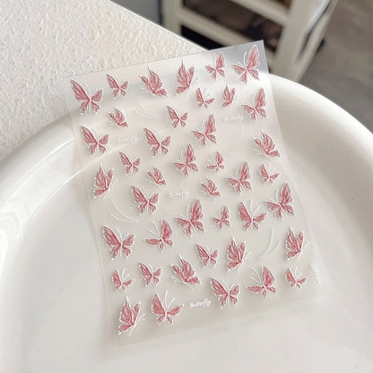 Pink Butterflies Mini Stickers