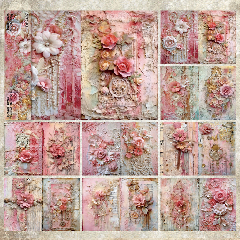 Pink Flower Paper 8pcs