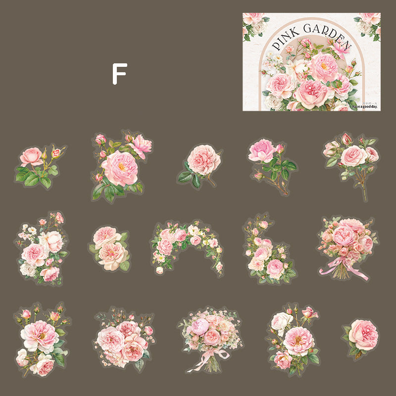 Pink Garden Stickers 30pcs