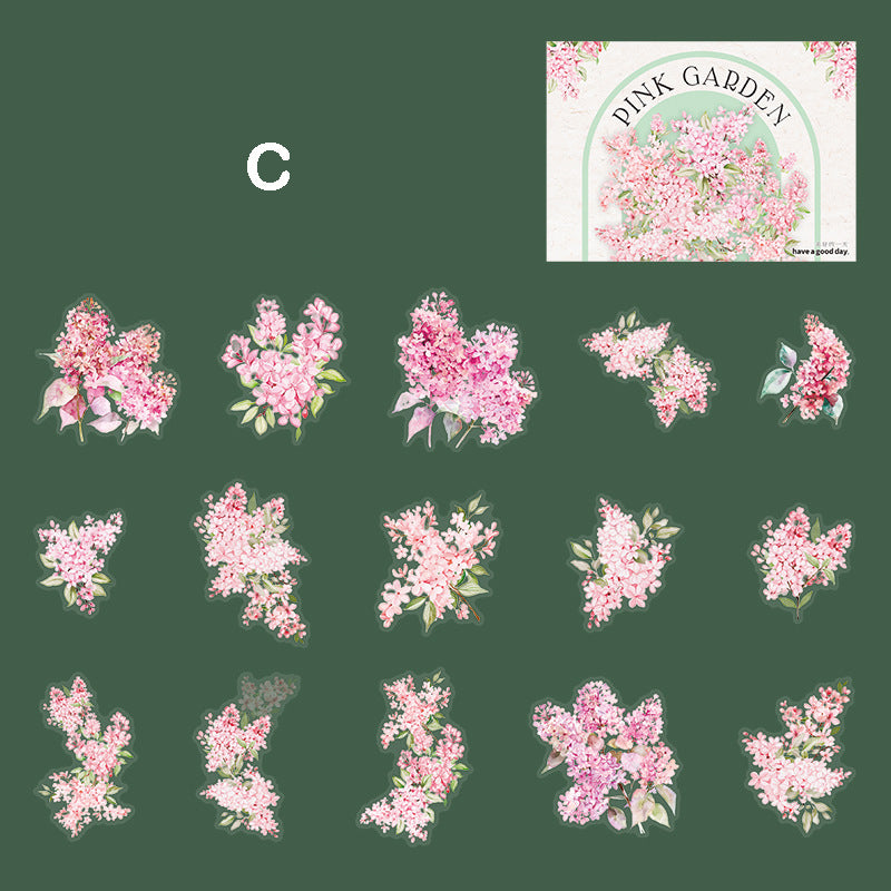 Pink Garden Stickers 30pcs