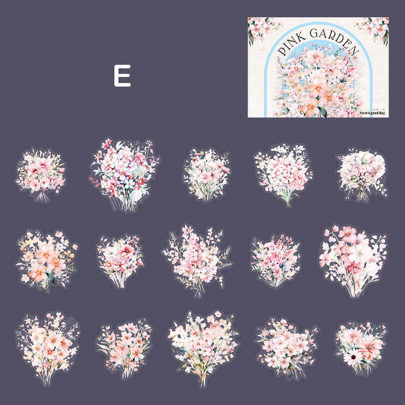 Pink Garden Stickers 30pcs