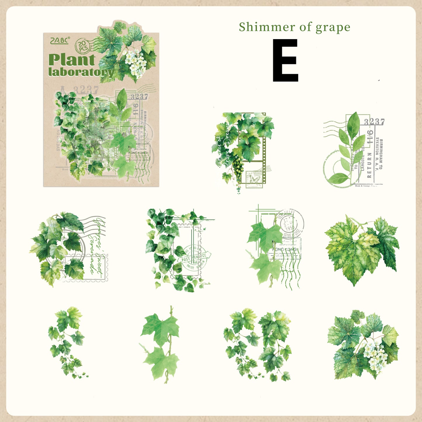 Plant Laboratory Stickers 20pcs