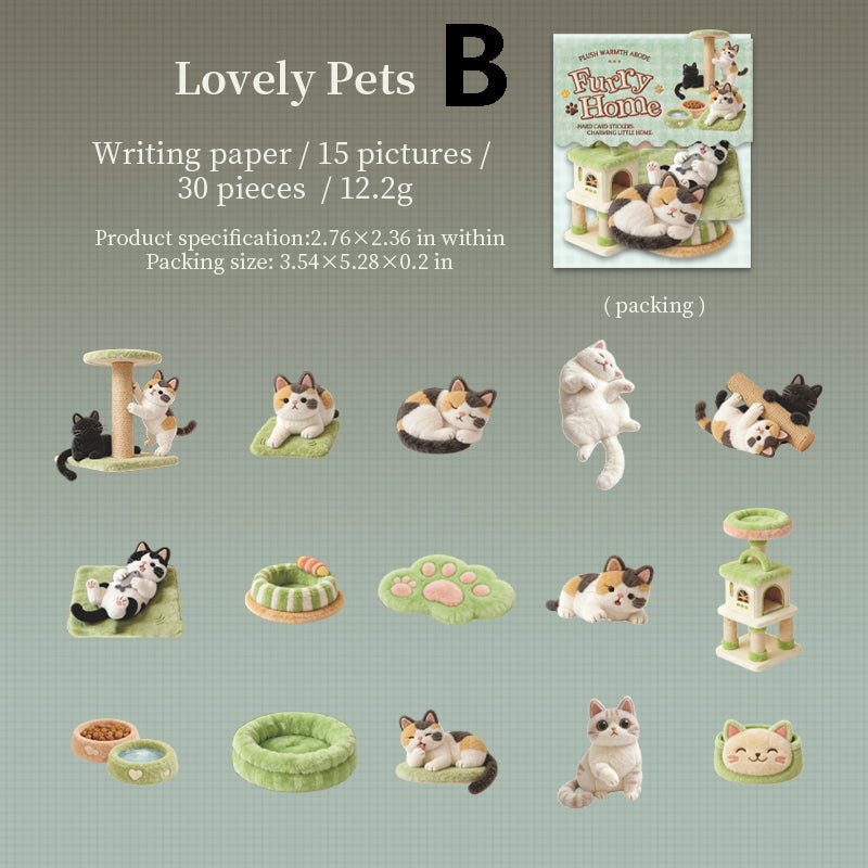 Plush House Sticker 30pcs