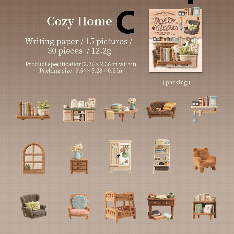 Plush House Sticker 30pcs
