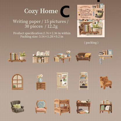 Plush House Sticker 30pcs
