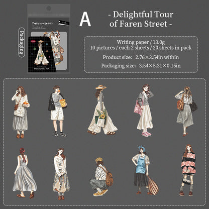 Poetic Girl Sticker 20pcs