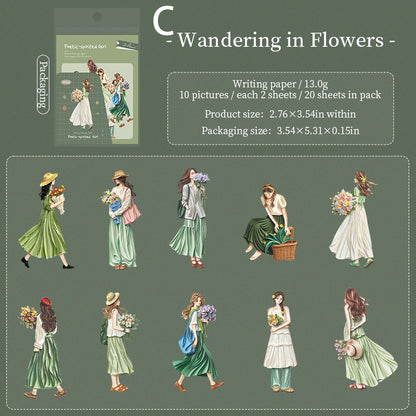 Poetic Girl Sticker 20pcs