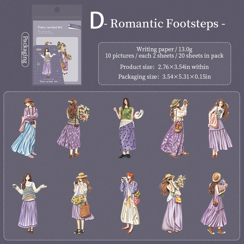 Poetic Girl Sticker 20pcs