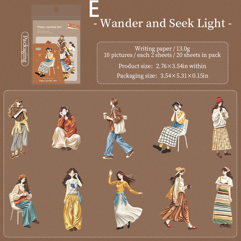 Poetic Girl Sticker 20pcs