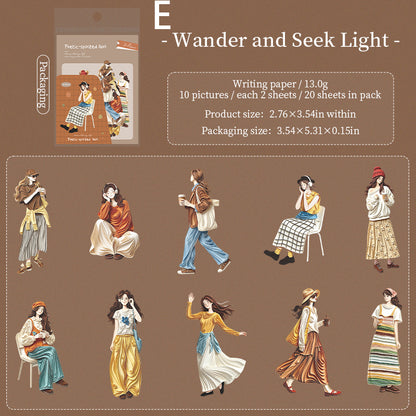 Poetic Girl Sticker 20pcs
