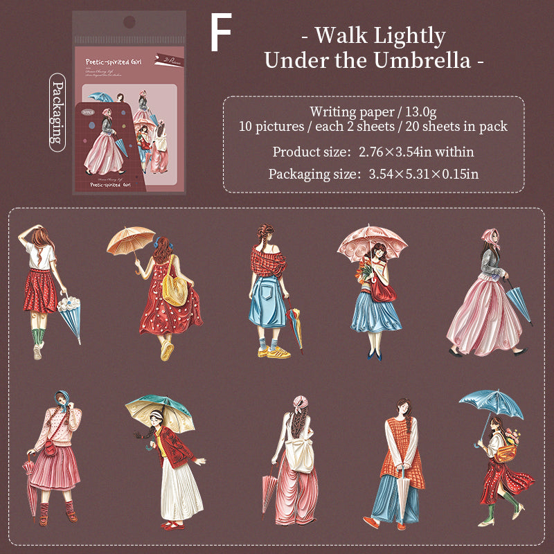 Poetic Girl Sticker 20pcs