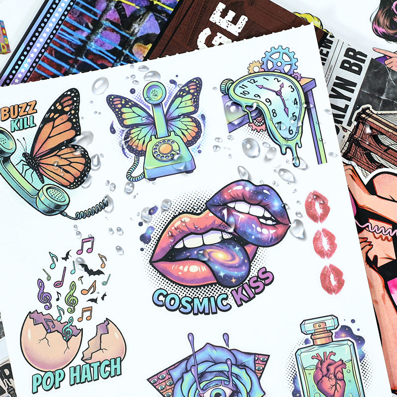 Pop Collage Art Sticker Book