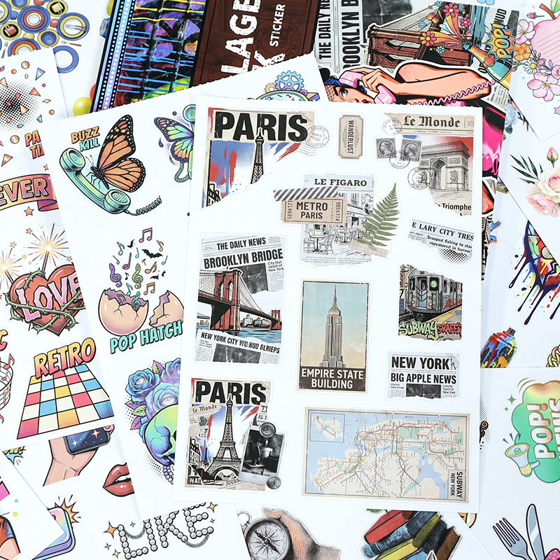 Pop Collage Art Sticker Book