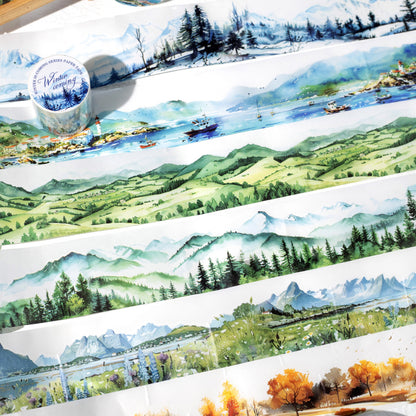 Pre-Cut Mountain Forest Scenery Washi Tape