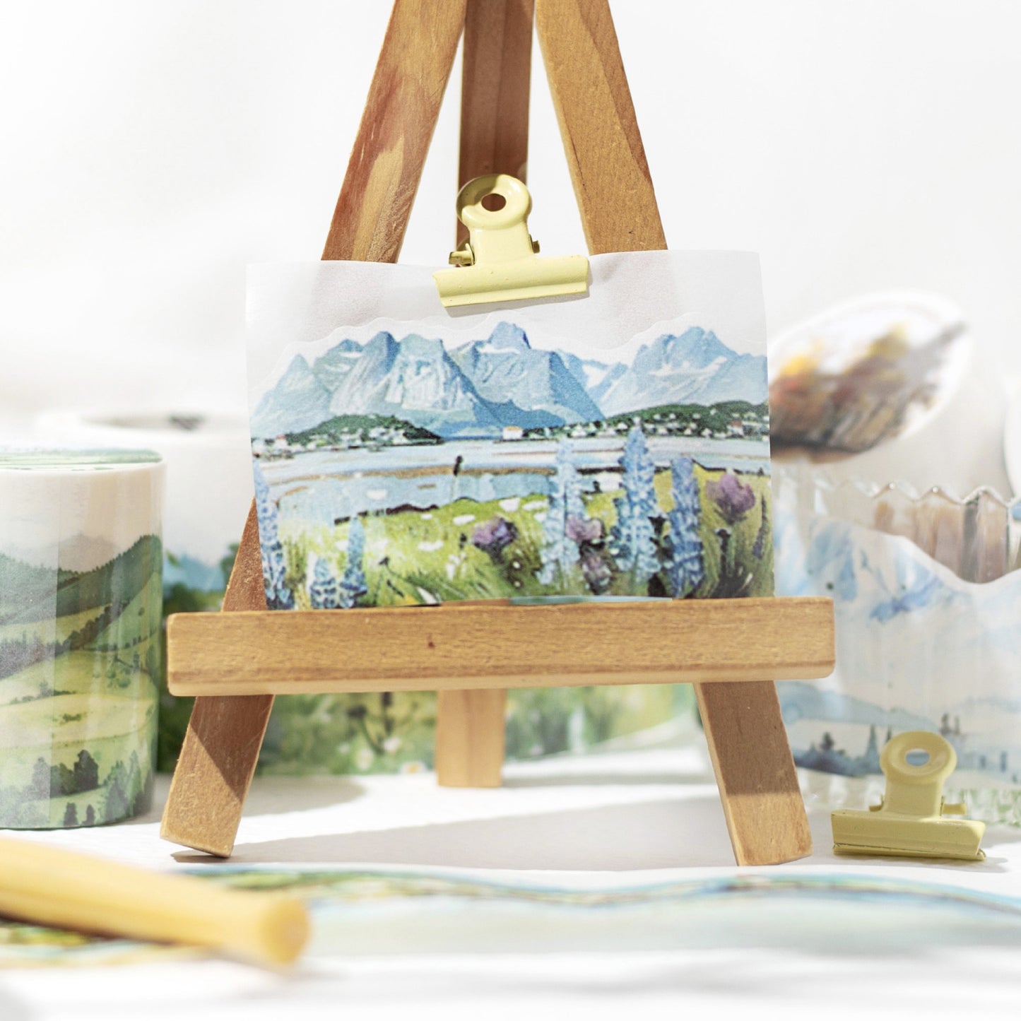 Pre-Cut Mountain Forest Scenery Washi Tape