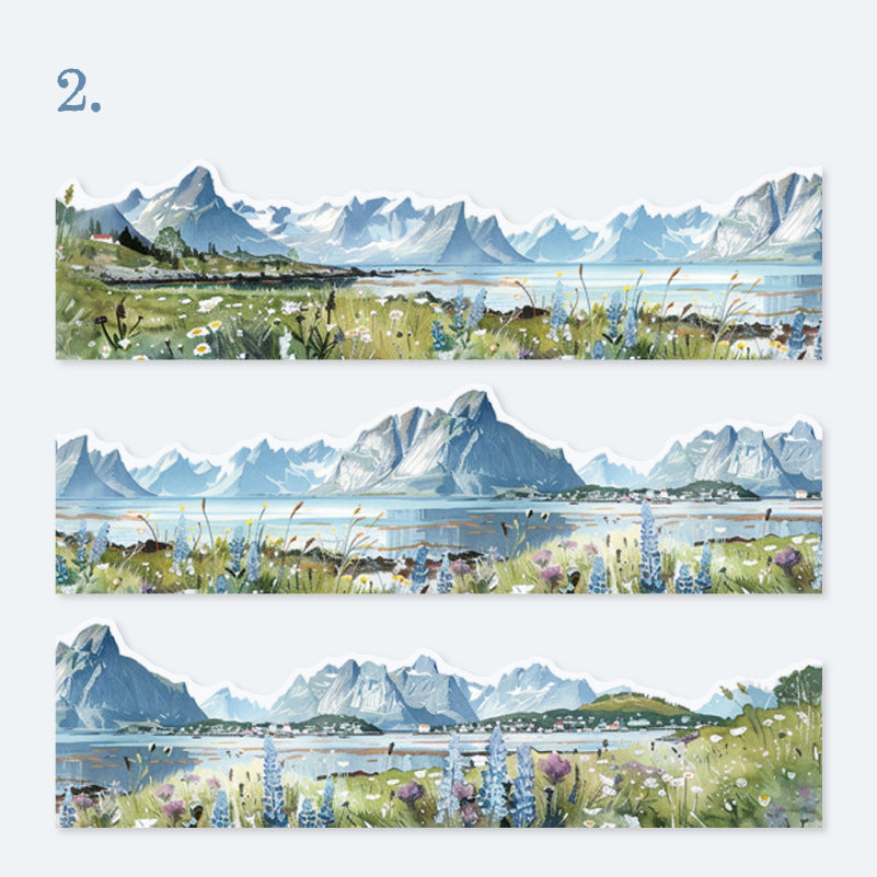 Pre-Cut Mountain Forest Scenery Washi Tape